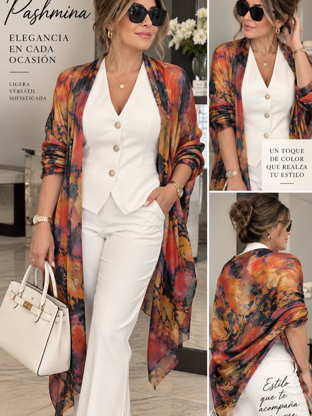 Elegant Multicolor Pashmina Wrap - Women Accessories